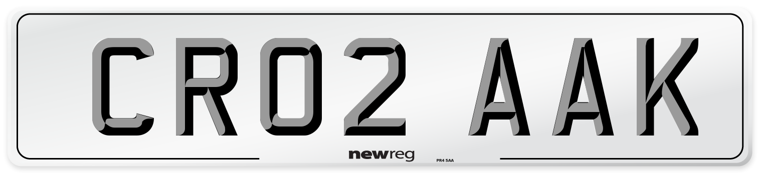 CR02 AAK Number Plate from New Reg